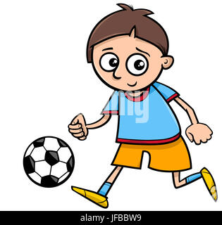 Boy playing ball cartoon Banque D'Images