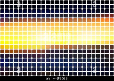 Bleu Jaune Noir Orange abstract vector background mosaïque avec des coins arrondis carreaux sur fond blanc Illustration de Vecteur