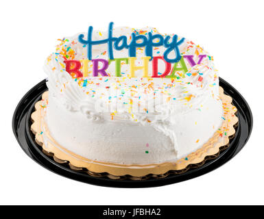 Joyeux Anniversaire Gateau Glace Sign On White Photo Stock Alamy