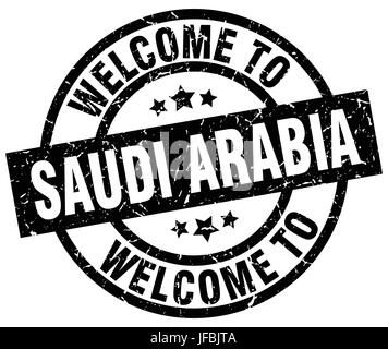 Bienvenue à l'Arabie saoudite black stamp Illustration de Vecteur