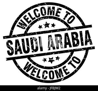 Bienvenue à l'Arabie saoudite black stamp Illustration de Vecteur