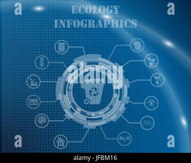 Modèle infographique écologie Illustration de Vecteur