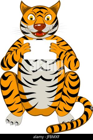 Funny Cartoon Tiger Illustration de Vecteur