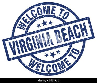 Bienvenue à Virginia Beach blue stamp Illustration de Vecteur