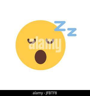 Sourire jaune Cartoon Sommeil visage gens Emoji Icône émotion Illustration de Vecteur