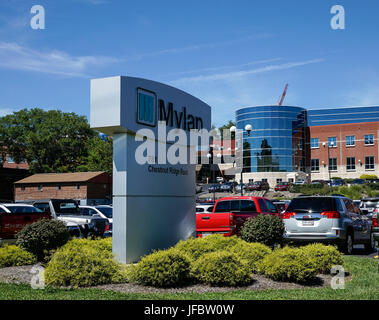 MORGANTOWN, West Virginia, USA - Le 30 août : l'extérieur de l'usine de fabrication de drogues Mylan le 30 août 2016 à Morgantown, WV. Mylan est dans l'actualité ove Banque D'Images