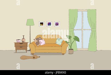 Confortable salon illustration Illustration de Vecteur