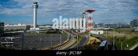 Vue panoramique de l'aéroport de Haneda, Tokyo. Banque D'Images