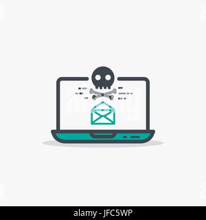 Message ouvert et portable de malware Illustration de Vecteur