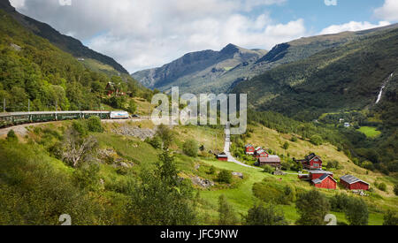 Paysage Fer flam. Tourisme norvégien mettez en surbrillance. Monument de la Norvège. L'horizontale Banque D'Images