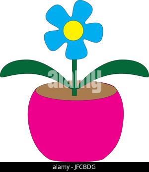 Plante dans un pot rose. Illustration de Vecteur