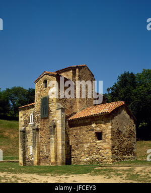 Église de Saint Michel De Lillo. Pré-romane asturienne. 9e siècle. De l'extérieur. Oviedo. Les Asturies. L'Espagne. Banque D'Images