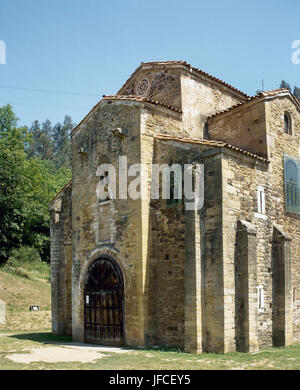 Eglise de Saint Michael de LilloAsturian. pré-roman 9e siècle. De l'extérieur. Oviedo. Les Asturies. L'Espagne. Banque D'Images