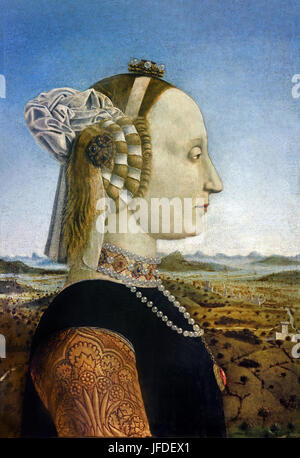 Le duc et la duchesse d'Urbino 1465-1472 Piero della Francesca 1415 - 1492) est un peintre italien de la première Renaissance. Italie Banque D'Images