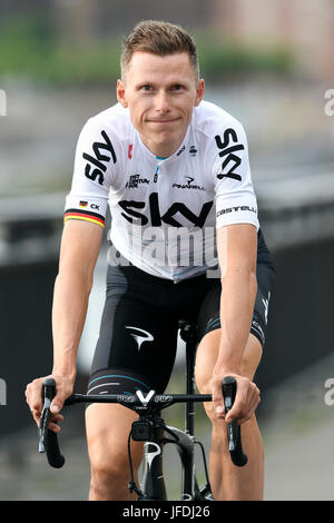 104. Tour de France, le Grand Départ, Team-Presentation : Christian genoux (GER) L'équipe Sky. Banque D'Images