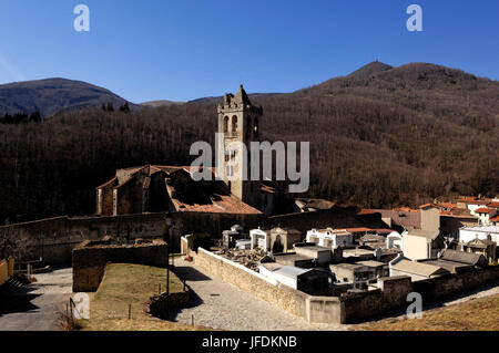 Justa et Rufina église, Prats de Mollo, la Preste, Pyrénées Orientales, Languedoc Roussillon, France Banque D'Images