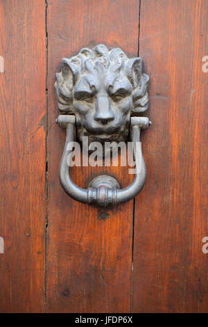 Tête de lion doorknocker Banque D'Images