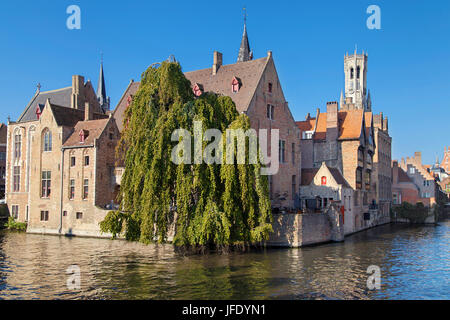 Quai du Rosaire, Bruges, Belgique. Banque D'Images