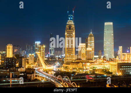 Les scènes de nuit de Tianjin Banque D'Images