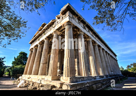 Le grec ancien temple d'Héphaïstos à Athènes, complexe Agora Banque D'Images