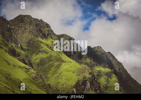 Vues le long de la randonnée de Salkantay à Machu Picchu Banque D'Images