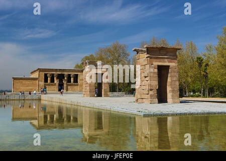 Espagne, Madrid, ville, jardins de Debod Temple égyptien de Debod Banque D'Images