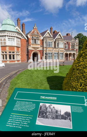 L'Angleterre, dans le Buckinghamshire, Bletchley, Bletchley Park, l'hôtel particulier Banque D'Images