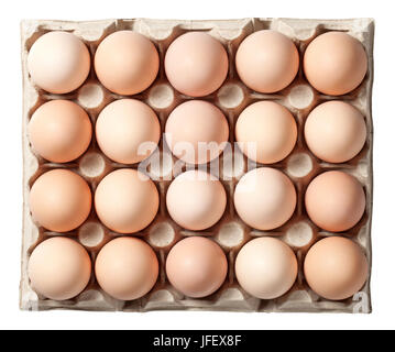 Les oeufs de poule dans un récipient Banque D'Images