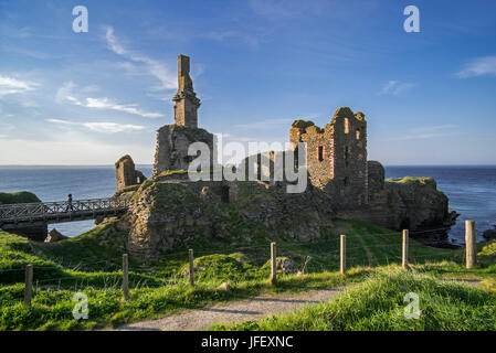 Château Sinclair Girnigoe près de Wick, Noss Head, Caithness, Ecosse, Royaume-Uni Banque D'Images