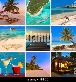 Collage des Maldives beach images (mes photos) Banque D'Images