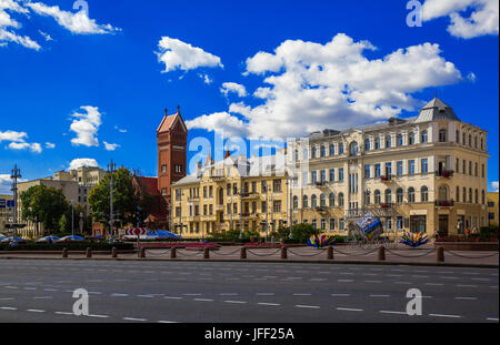 Minsk, Bélarus, la place de l'indépendance Banque D'Images