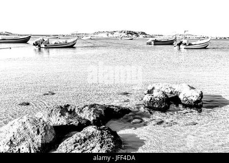 Les bateaux de pêche amarrés en Israël Banque D'Images