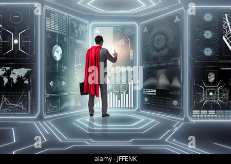 Concept de gestion des données en super-héros Banque D'Images