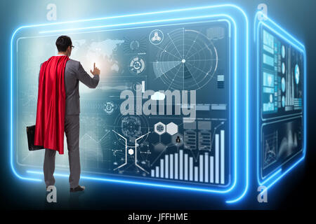 Concept de gestion des données en super-héros Banque D'Images