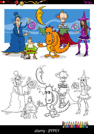 Personnages fantastiques coloriages Banque D'Images