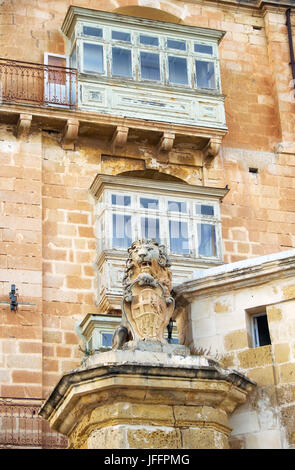 Une vieille maison à La Valette. Malte Banque D'Images
