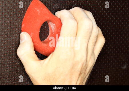 Escalade sur la main tenir Banque D'Images