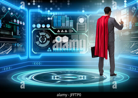 Concept de gestion des données en super-héros Banque D'Images