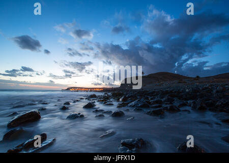 Coucher de soleil à Playa de Meloneras, Gran Canaria Banque D'Images