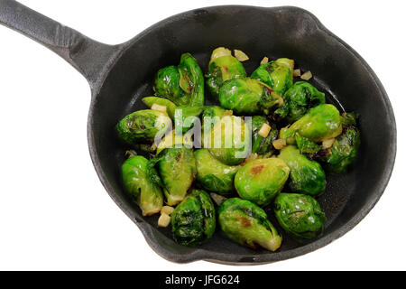 Poêlée de choux de Bruxelles (chou) Banque D'Images