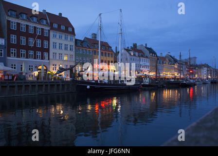 Copenhague, Danemark sur le canal de Nyhavn. Banque D'Images