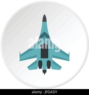 Avion militaire rapide cercle icône Illustration de Vecteur