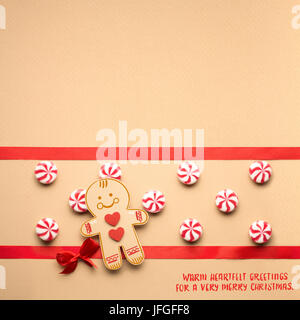 Gingerbread Man sourire. Banque D'Images