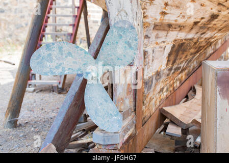 Restauration de yacht en bois Banque D'Images