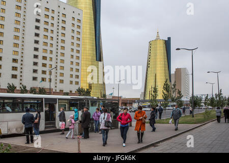 Le Kazakhstan, Astana Ville, Nouvelle Cité Administrative, l'Avenue Nurzhol Banque D'Images