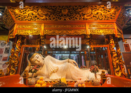 La Chine, Shanghai, Temple du Bouddha de Jade, Bouddha en marbre Banque D'Images