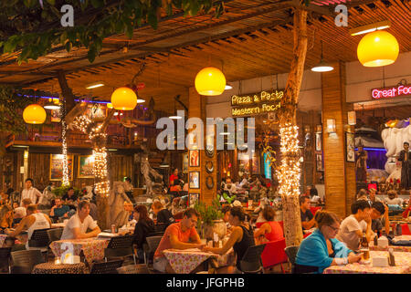 Thaïlande, Bangkok, Khaosan Road, restaurants typiques Banque D'Images