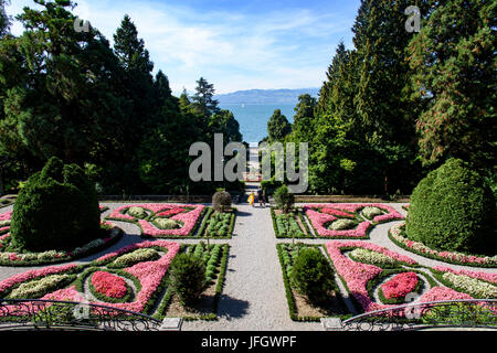 Jardin de la villa Alwind dans le lac près de Lindau, sur le lac de Constance, Allemagne, Bavière Banque D'Images