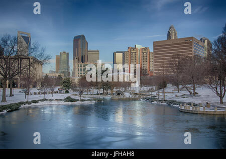 Charlotte North Carolina parc Marshall en hiver Banque D'Images