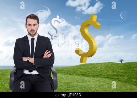 Composite image of woman with arms crossed Banque D'Images